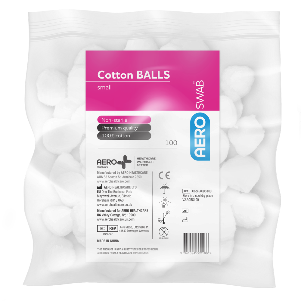 Aeroswab Cotton Balls Pkt 100 - LFA First Response
