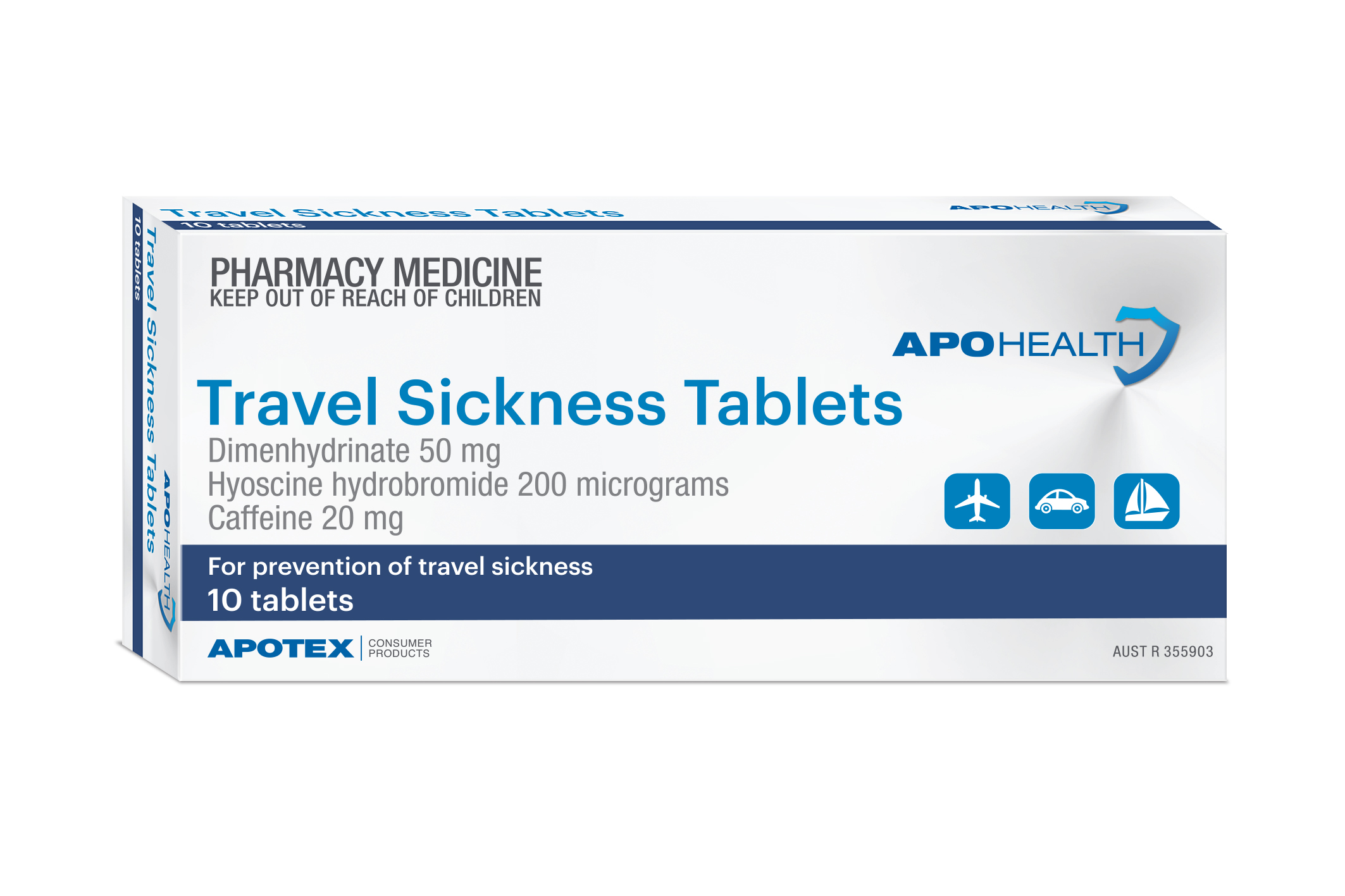 ApoHealth Travel Sickness Tablets Box Of 10 TravaCalm LFA